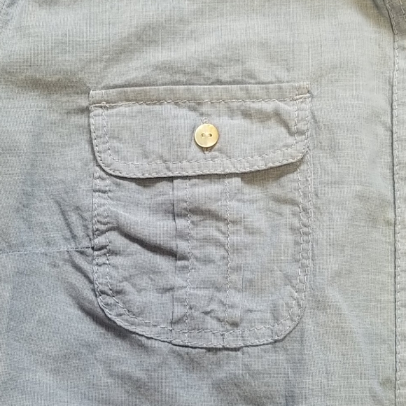 Express Chambray Button Front Shirt - Picture 2 of 3
